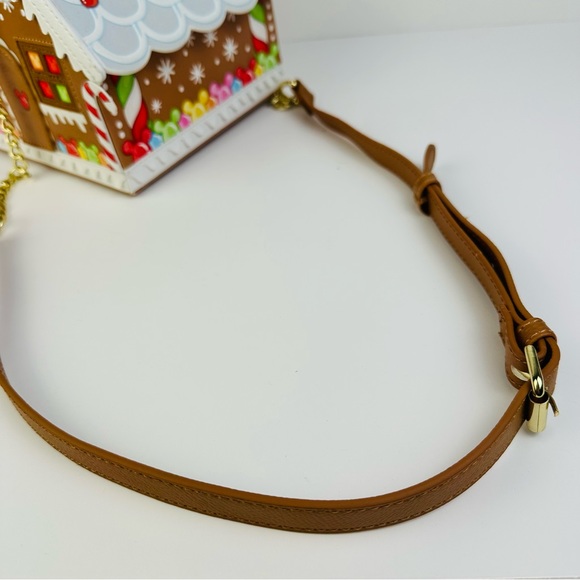 Loungefly Stitch Shoppe Disney Minnie Mouse Gingerbread House Crossbody Bag - Picture 8 of 11